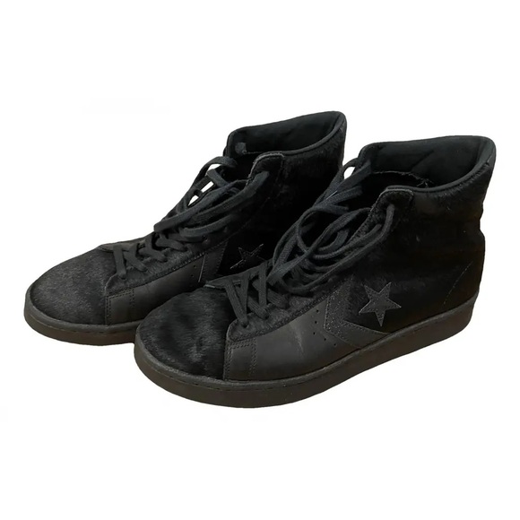 RARE Black Converse “Pony Hair” luxury Sneakers with Star Accent - Picture 1 of 8